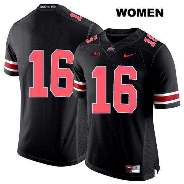 Ohio State Buckeyes Women's Cameron Brown #16 Red Number Black Authentic Nike No Name College NCAA Stitched Football Jersey DE19L13BZ